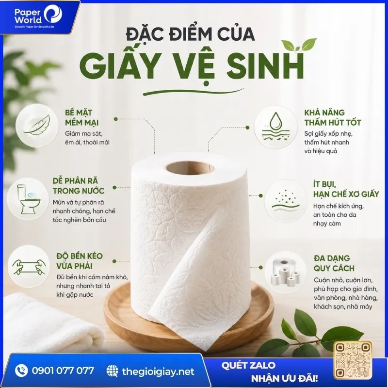 Đặc điểm của giấy vệ sinh