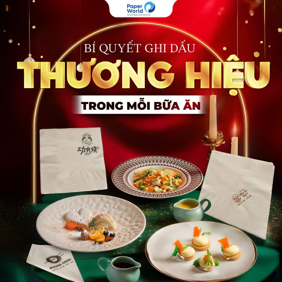 Khăn giấy in logo theo yêu cầu cho nhà hàng cao cấp
