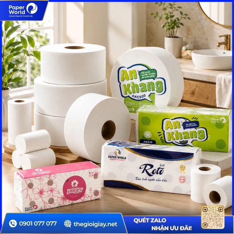 Các loại giấy vệ sinh trắng chất lượng, an toàn, được tin dùng.