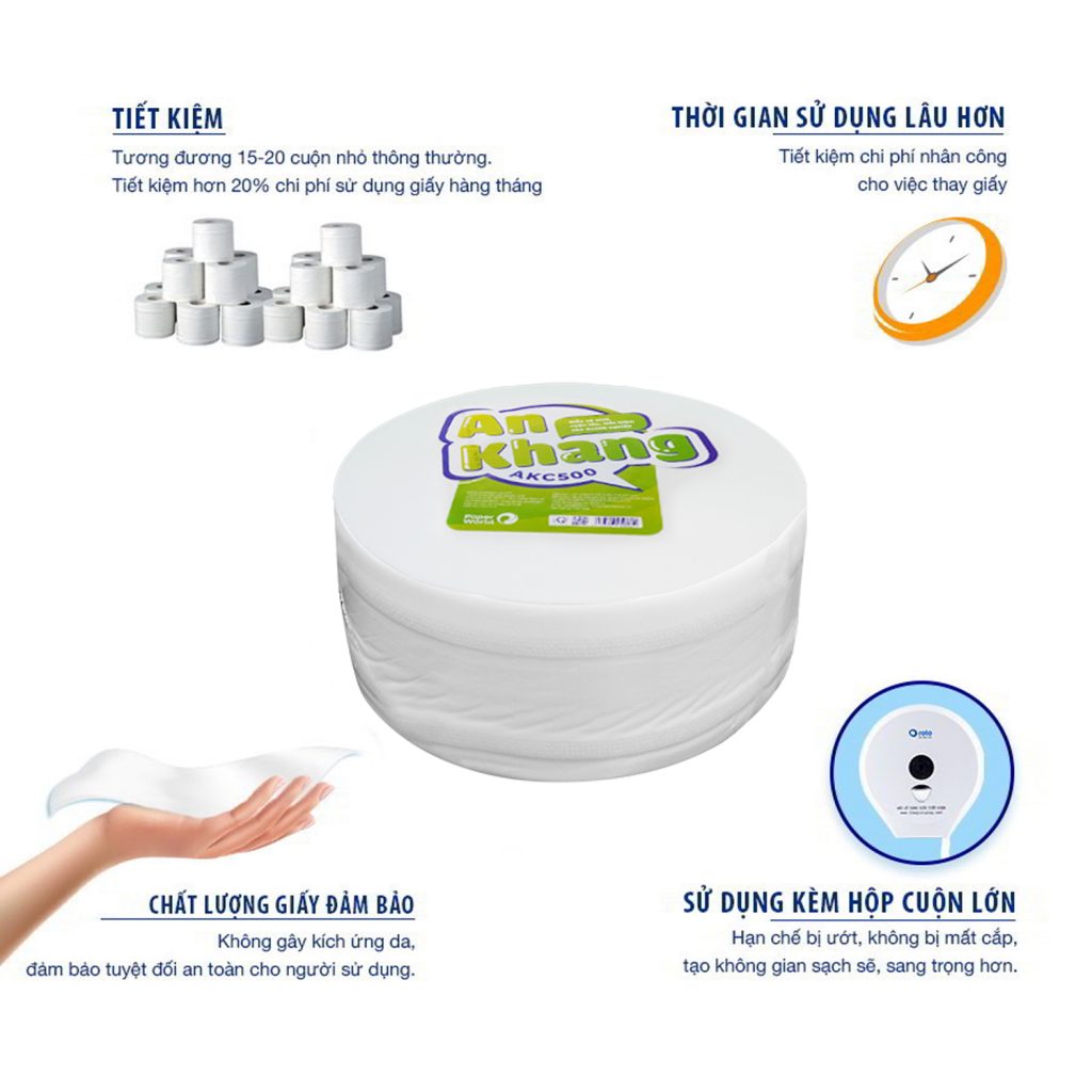 Lợi ích khi sử dụng Giấy vệ sinh cuộn lớn An Khang Caro500