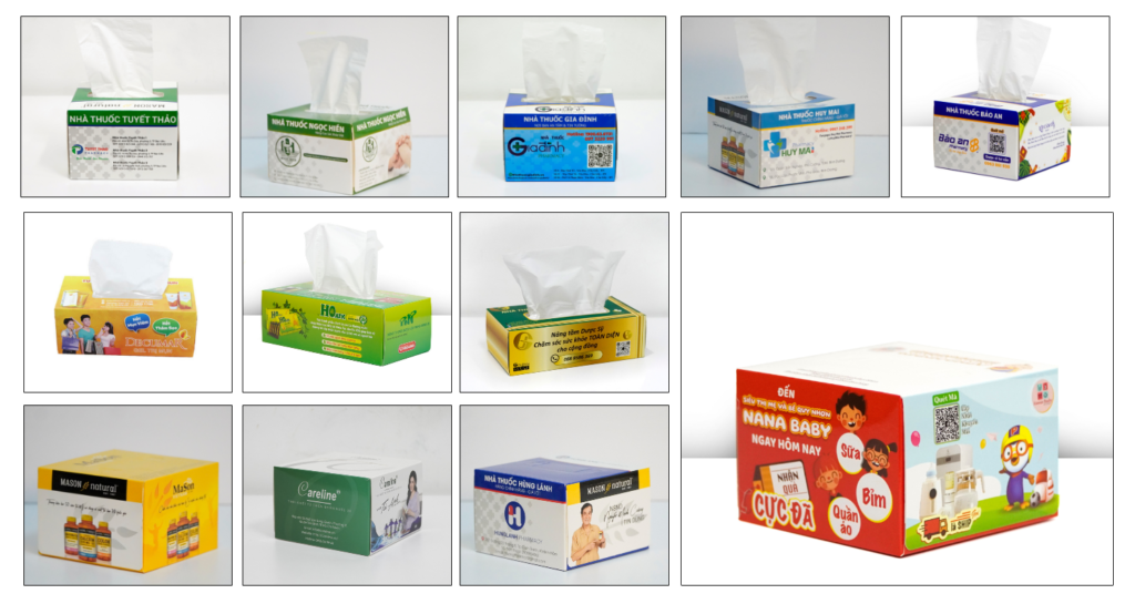 Hộp khăn giấy thương hiệu nhà thuốc