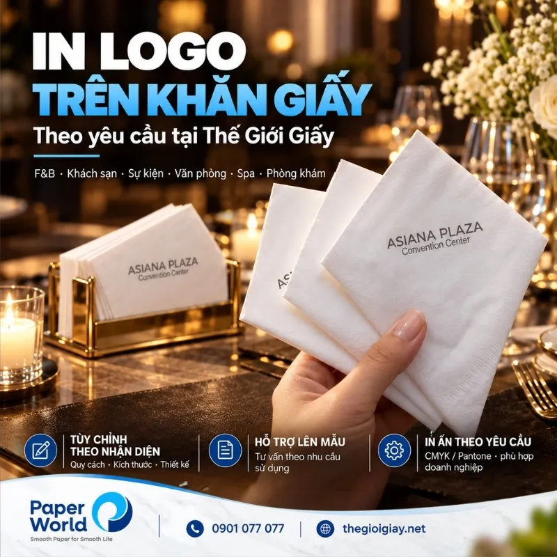 In logo trên khăn giấy theo yêu cầu