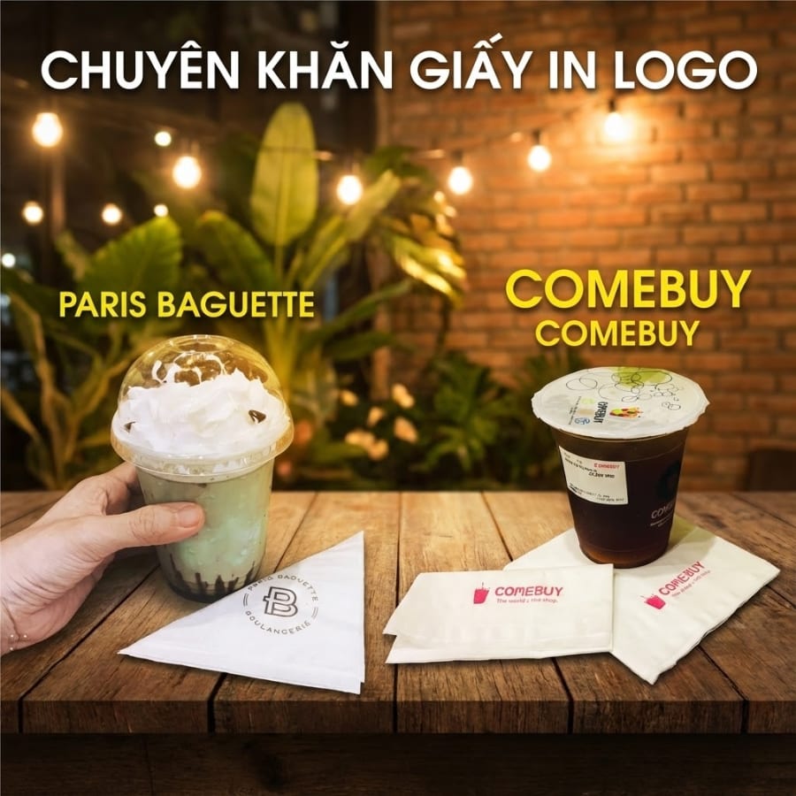 Chuyên cung cấp khăn giấy in logo giá rẻ cho F&B