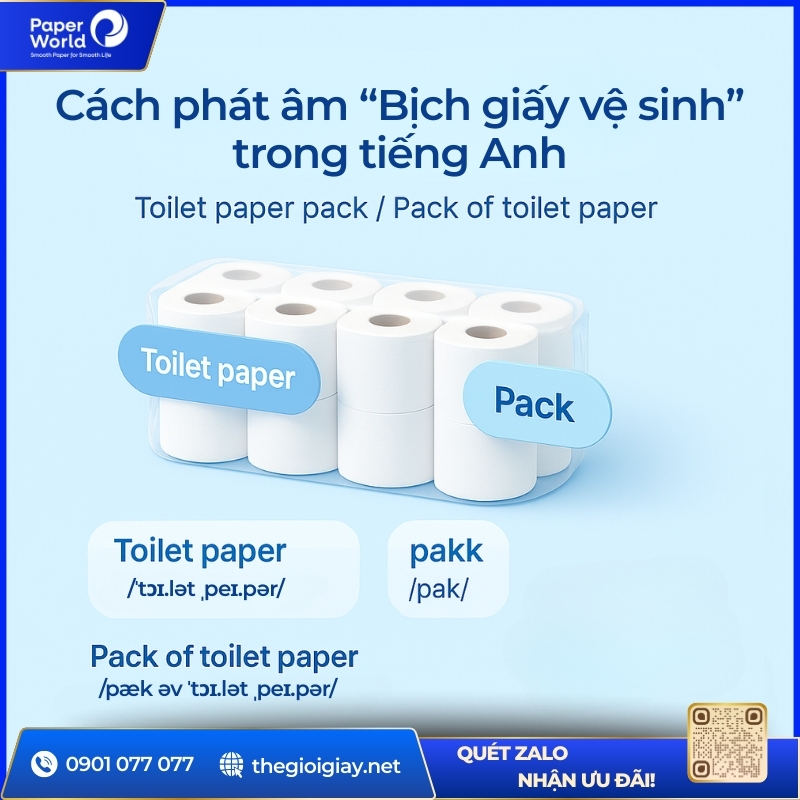 Bịch giấy vệ sinh tiếng Anh đọc là gì?