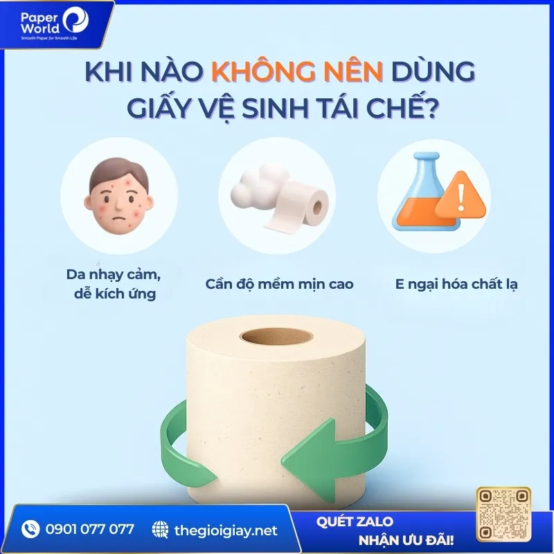 Những người có da nhạy cảm không nên dùng giấy vệ sinh tái chế