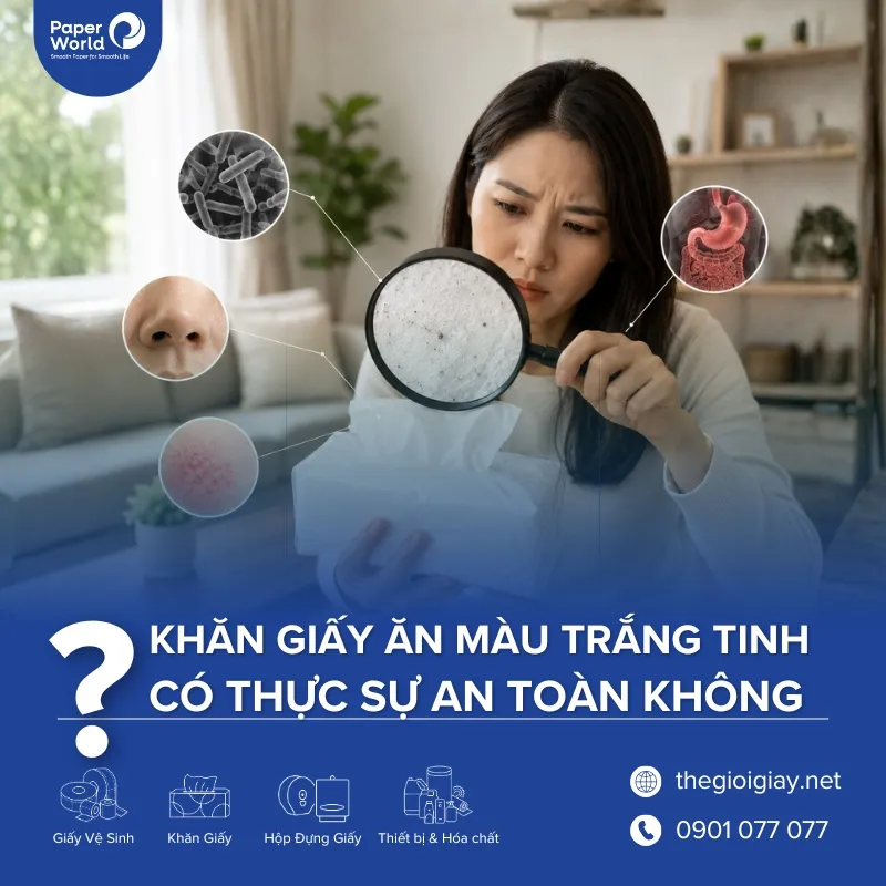 Khăn giấy ăn màu trắng tinh có thật sự an toàn không?
