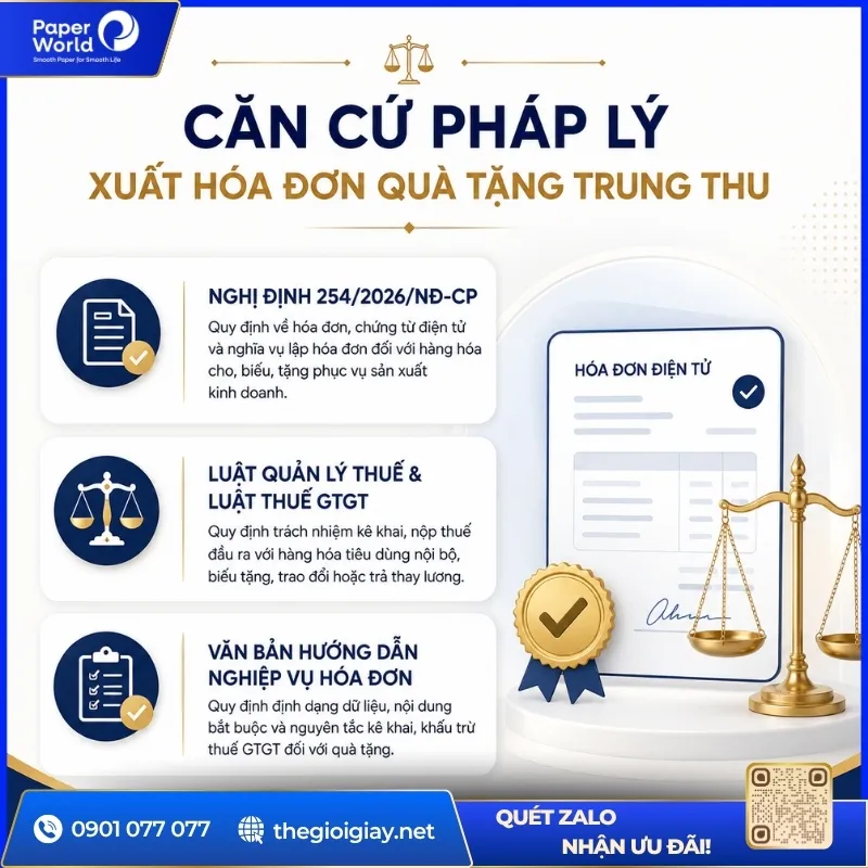 Căn cứ pháp lý xuất hóa đơn bánh trung thu tặng khách hàng