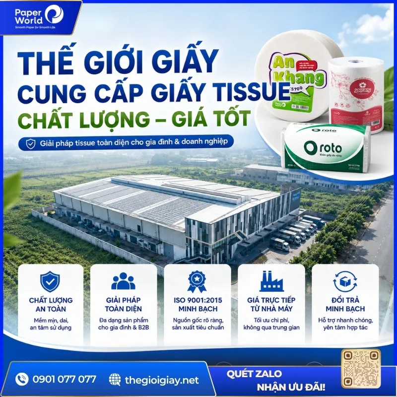 Thế Giới Giấy - Nhà cung cấp giấy tissue chất lượng, uy tín