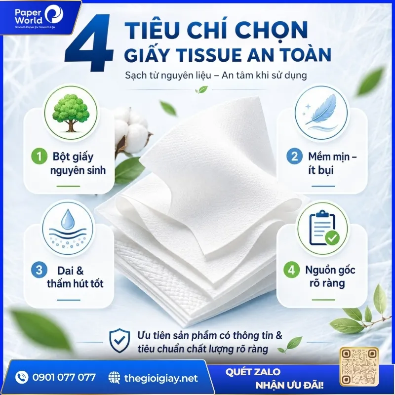Tiêu chí chọn giấy tissue chất lượng, an toàn