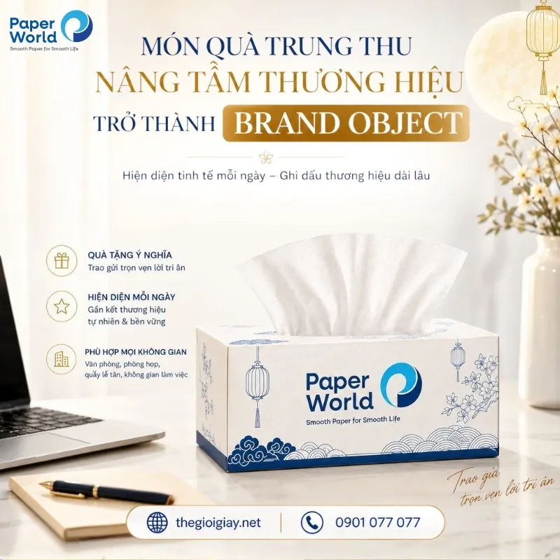 Hộp khăn giấy in logo chủ đề Trung thu