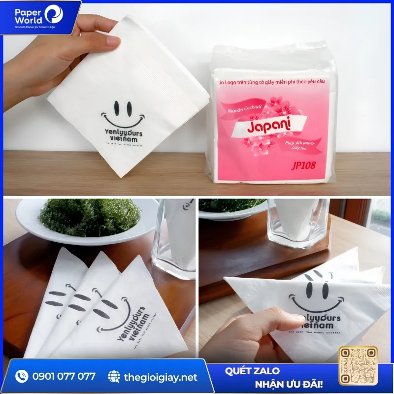 In logo lên khăn giấy napkin