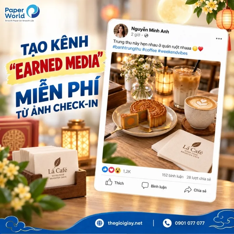 Khăn giấy in logo cho tiệm bánh