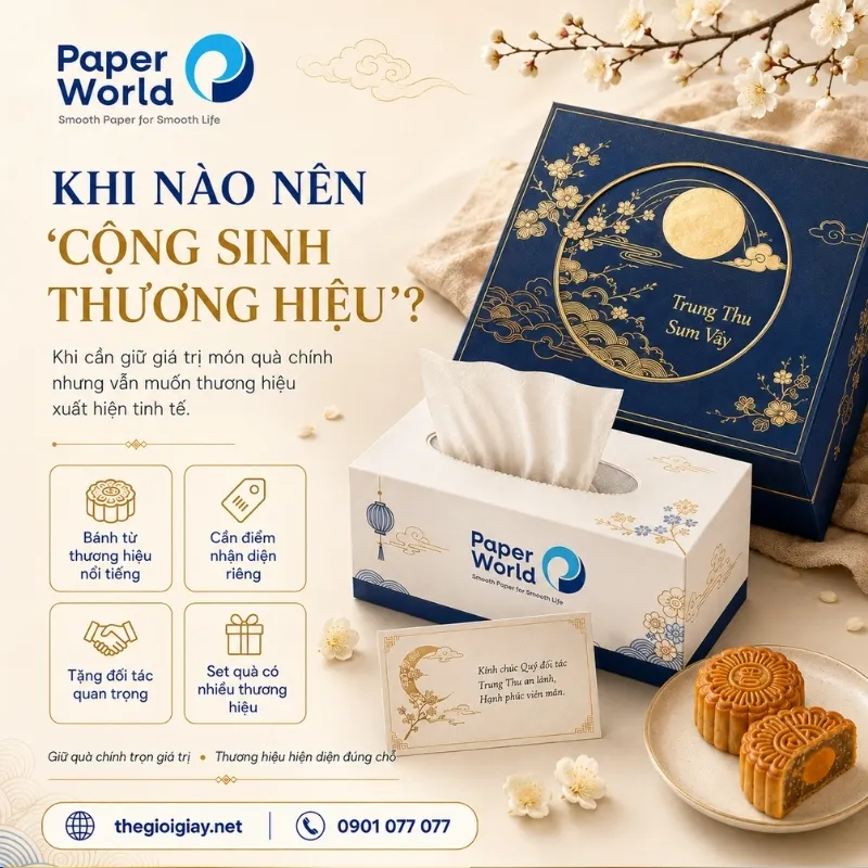 Quà tặng Trung thu Hộp khăn giấy in logo