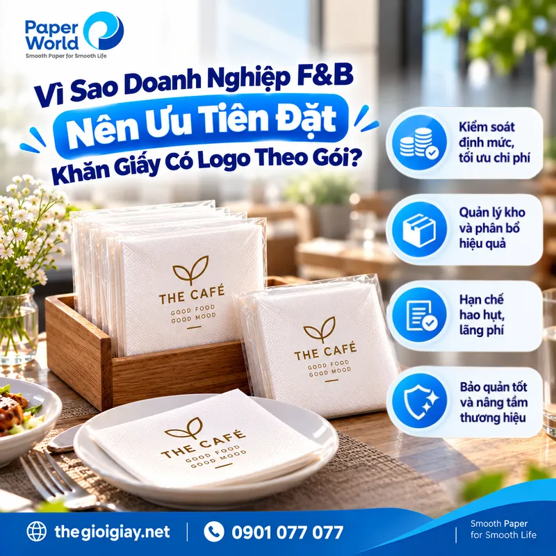 Đặt khăn giấy có logo theo gói