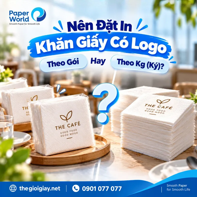 Nên đặt in khăn giấy có logo theo gói hay theo theo kg?