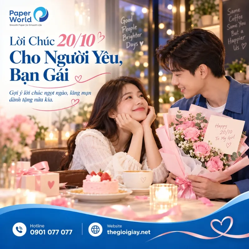 Lời chúc 20/10 cho người yêu, bạn gái tinh tế