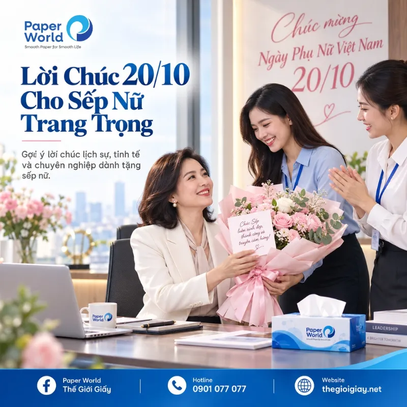 Lời chúc 20/10 cho sếp nữ trang trọng