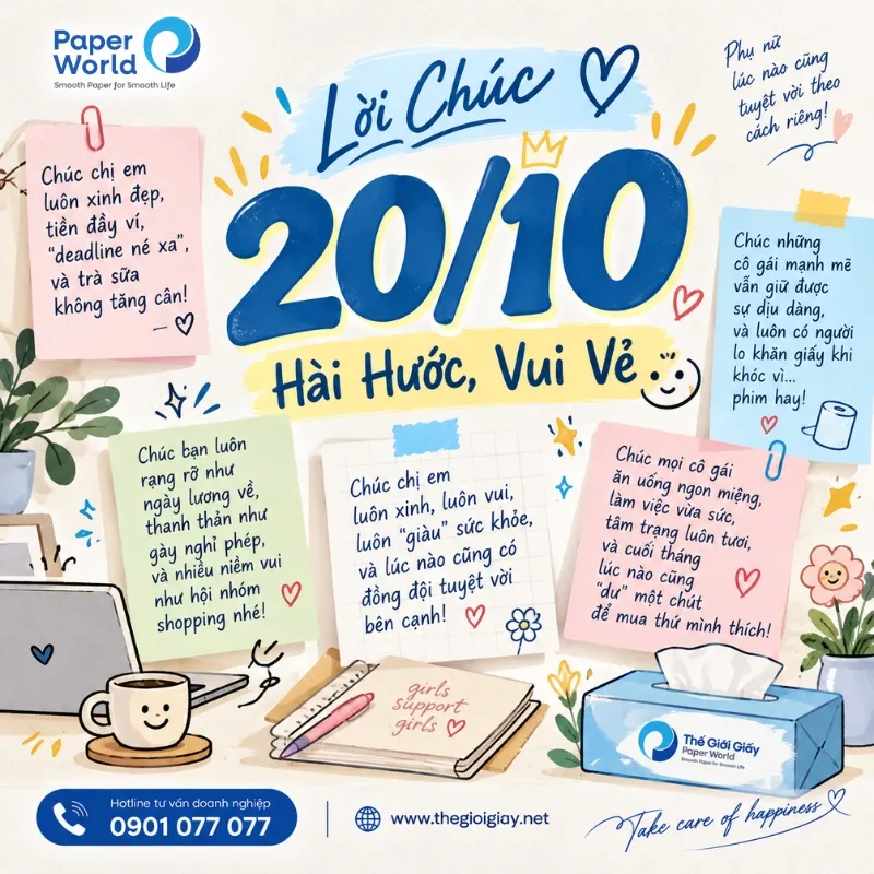 Lời chúc 20/10 hài hước, vui vẻ