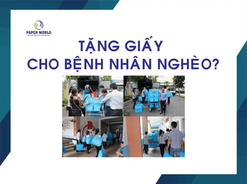 Tặng giấy cho bệnh nhân nghèo