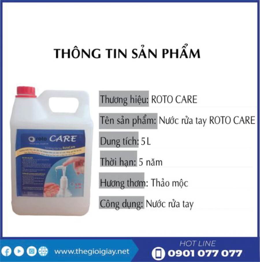 Đặc điểm của nước rửa tay roto care500