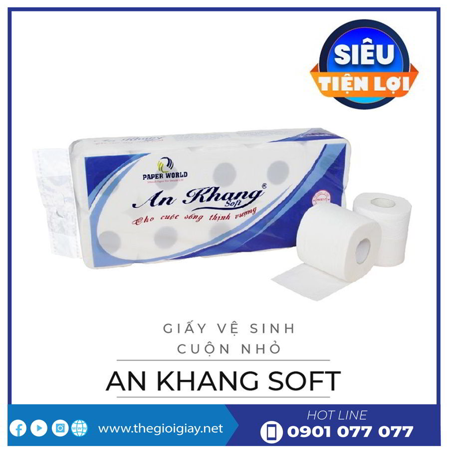 Giấy vệ sinh cuộn nhỏ An Khang Soft10-thegioigiay.net