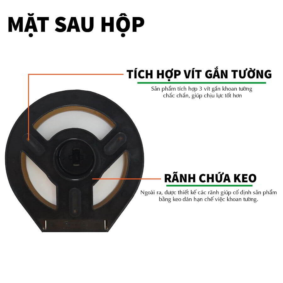 Mặt sau hộp đựng giấy vệ sinh cuộn lớn