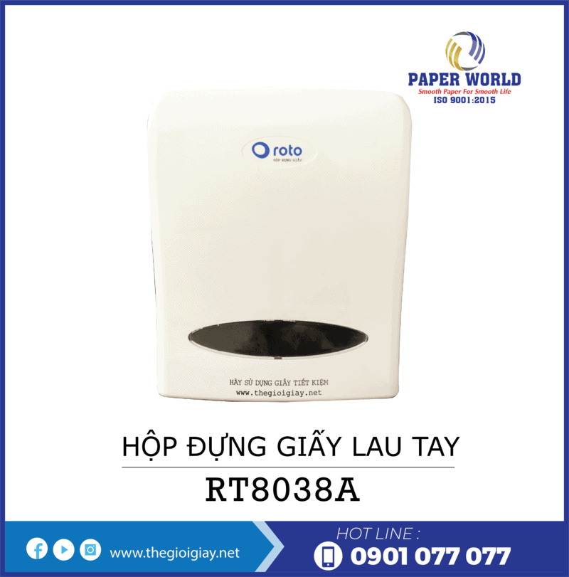 Hộp đựng khăn giấy lau tay roto8038A - thegioigiay.net