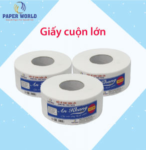  Giấy vệ sinh cuộn lớn của Thế Giới Giấy làm từ 100% bột giấy nguyên sinh