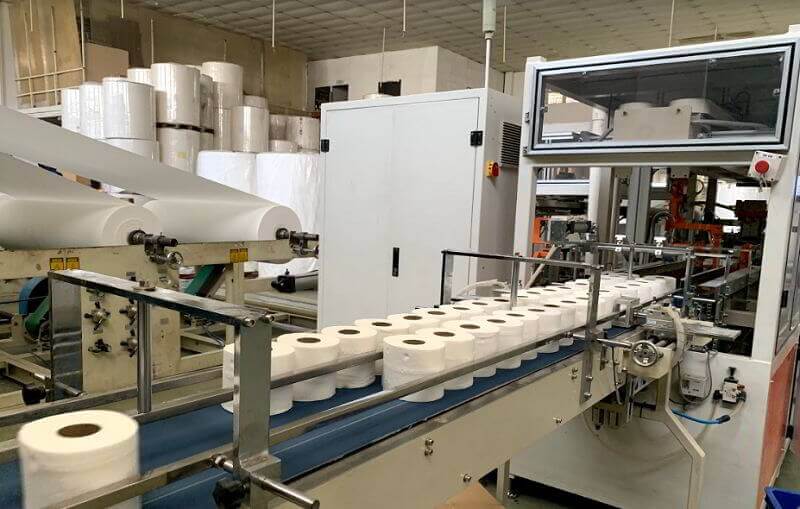 Small roll toilet paper production line