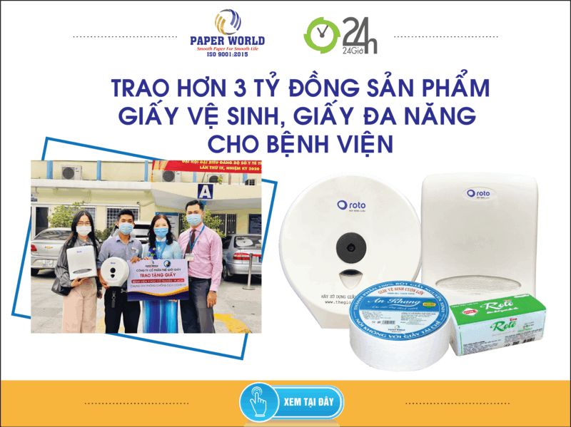 Hơn 3 tỉ đồng sản phẩm giấy vệ sinh, giấy đa năng tặng các bệnh viện