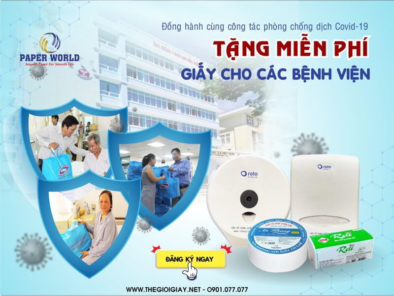 Chương trình trao tặng giấy cho bệnh viện phòng chống covid-19