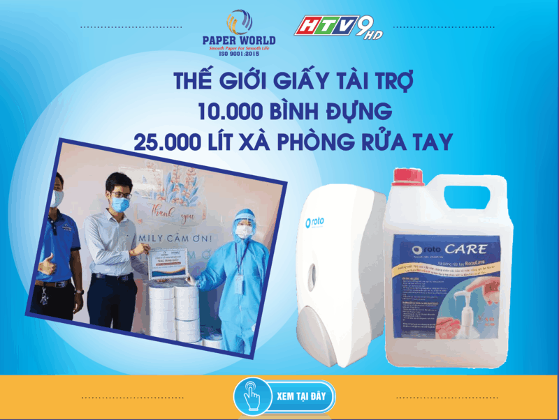 Thế Giới Giấy tặng 10000 bình đựng 25000 lít xà bông rửa tay ngăn chặn virus Corona