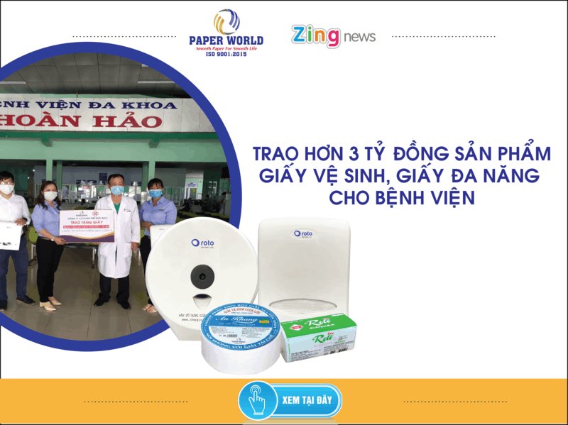 Trao hơn 3 tỷ đồng sản phẩm giấy vệ sinh, giấy đa năng cho bệnh viện