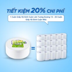 Sử dụng Giấy vệ sinh cuộn lớn An Khang Soft 900 giúp doanh nghiệp tiết kiệm 20% chi phí.