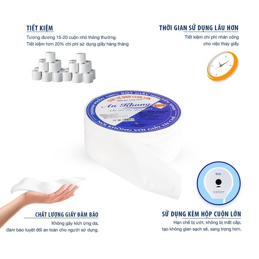 Lợi ích khi sử dụng giấy vệ sinh cuộn lớn AKC600