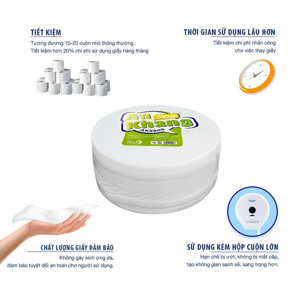 Lợi ích khi sử dụng giấy vệ sinh cuộn lớn An Khang