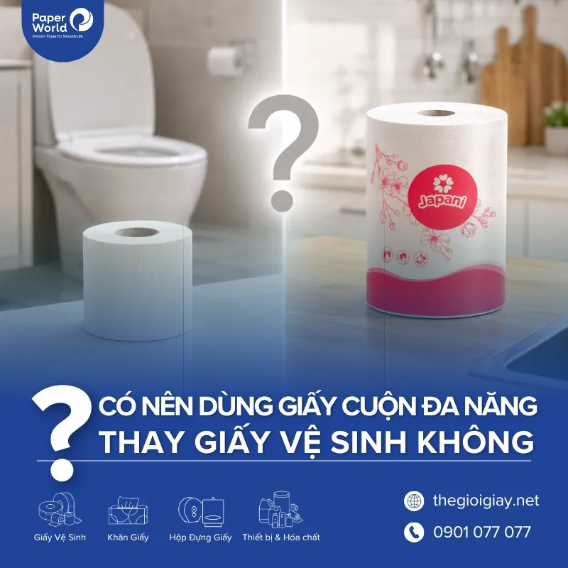 Có nên sử dụng giấy cuộn lớn đa năng thay giấy vệ sinh không?