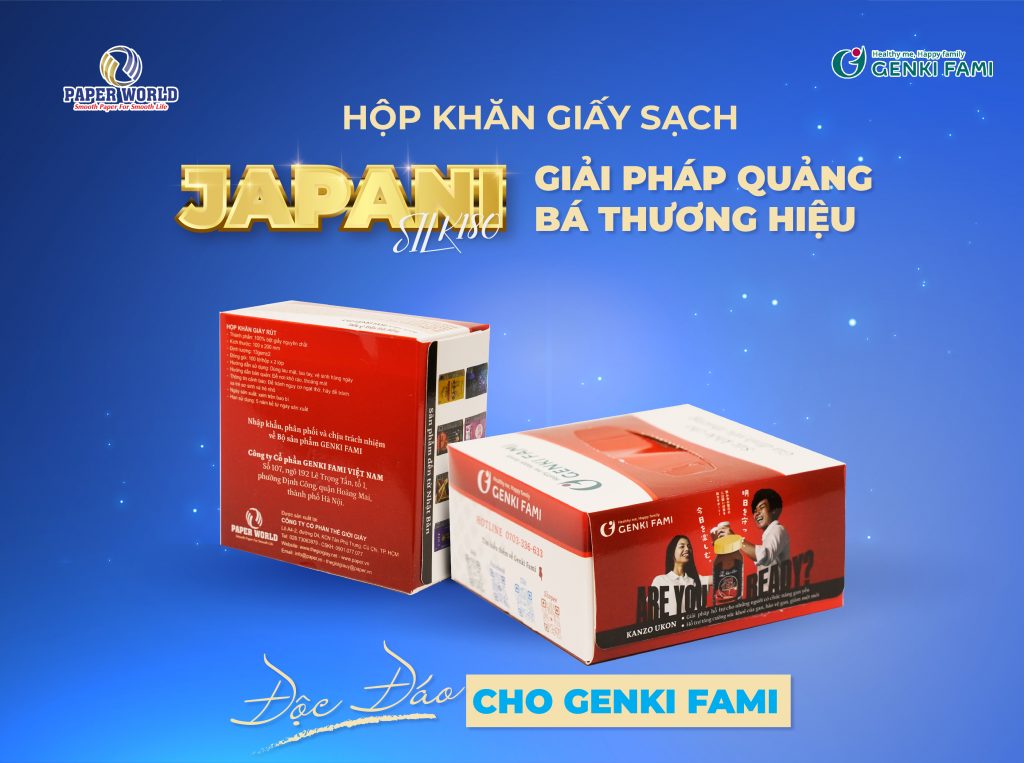 Hộp khăn giấy sạch Japani giải pháp quảng bá hiệu quả