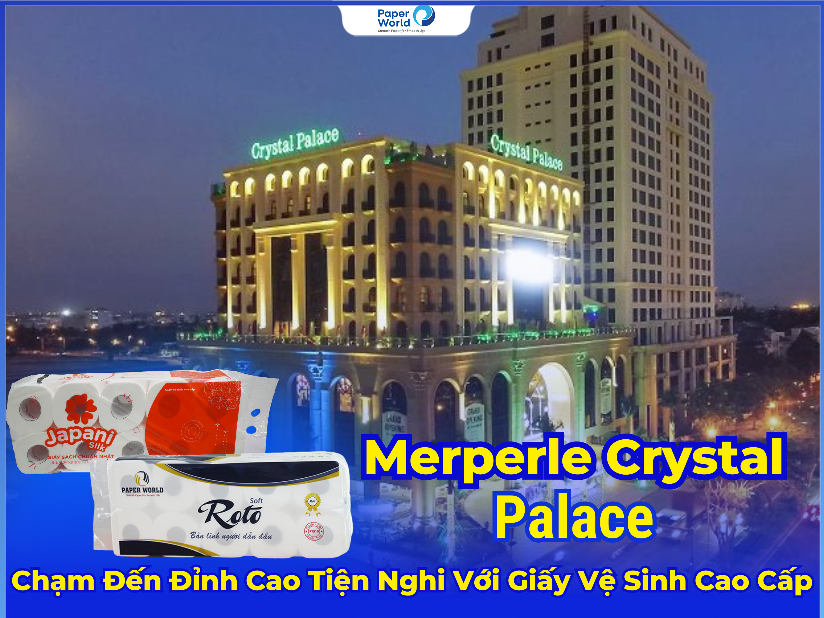 Merperle Crystal Palace voi giay ve sinh cao cap