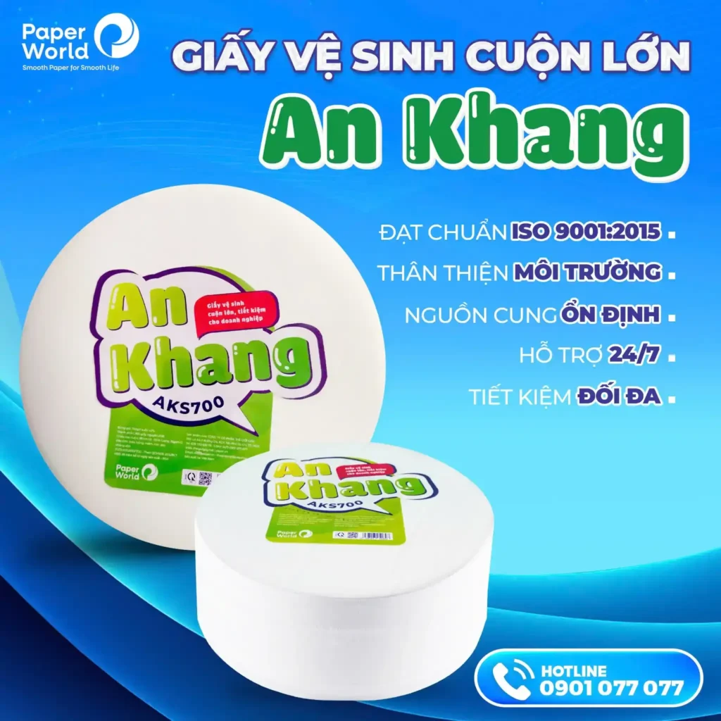 Thương hiệu giấy vệ sinh cuộn lớn An Khang đáp ứng tất cả các tiêu chí trên