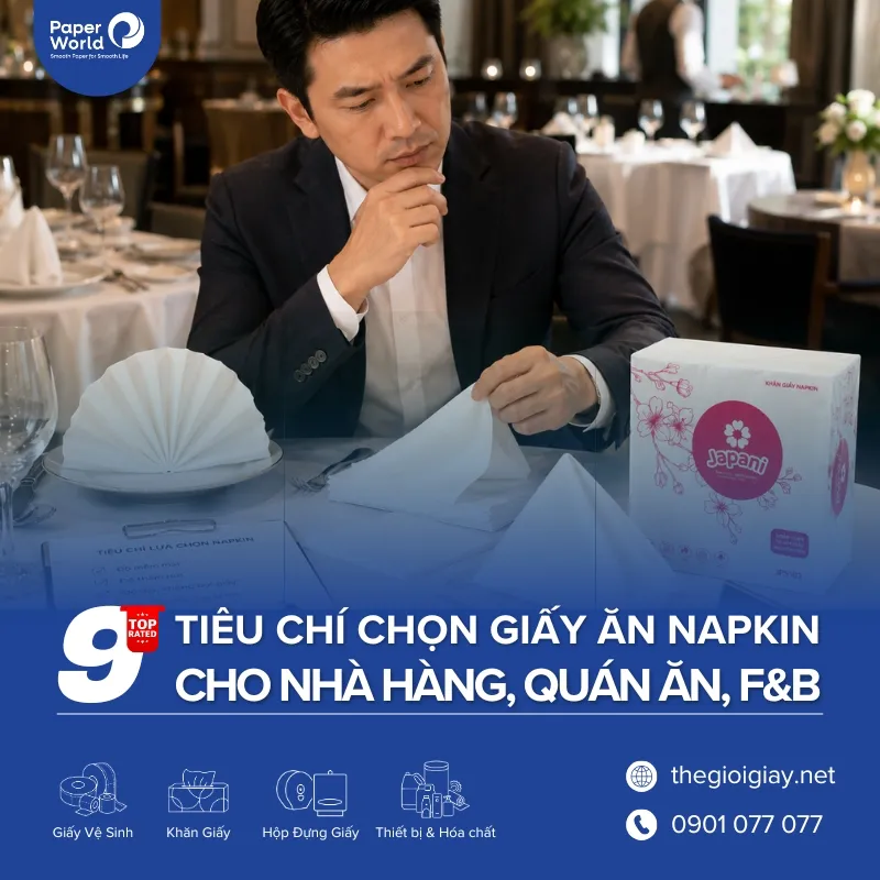 9 Tiêu chí chọn giấy ăn napkin cho nhà hàng, quán ăn, quán cafe...