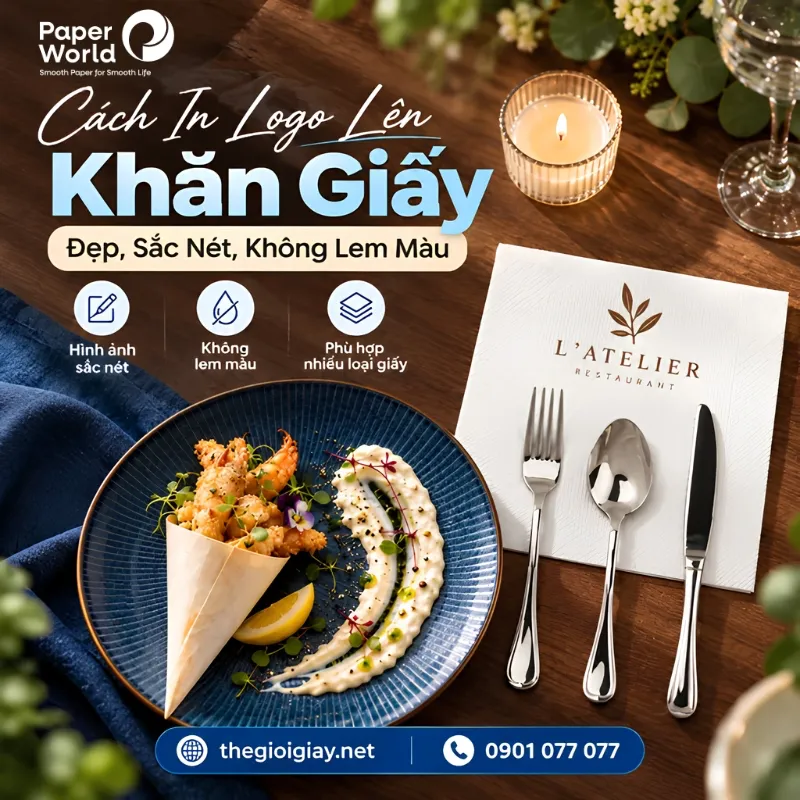 Cách in logo lên khăn giấy đẹp, sắc nét, không lem màu